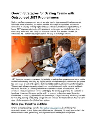 Best Practices for Scaling a Dev Team with Outsourced .NET Developers | PDF
