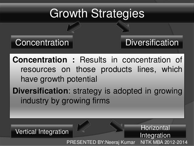 Growth strategy concentration and diversification
