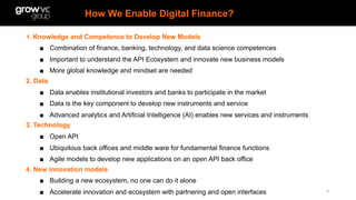 How We Enable Digital Finance?
6	
1. Knowledge and Competence to Develop New Models
■  Combination of finance, banking, te...