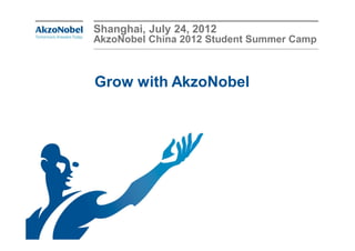 Shanghai, July 24, 2012
AkzoNobel China 2012 Student Summer Camp

Grow with AkzoNobel

 