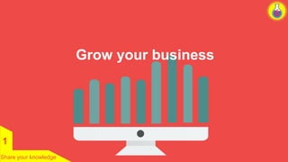 1 
Share your knowledge 
Grow your business 
 