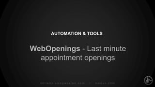 millenniumspasalon.com | meevo.com
ECONOMICS OF RETENTION
Retail sales increase from 10% to 15%
=
$45,450 increase
 