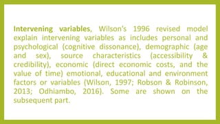 The concept of information seeking behavior by using Wilsons’ (1996 ...