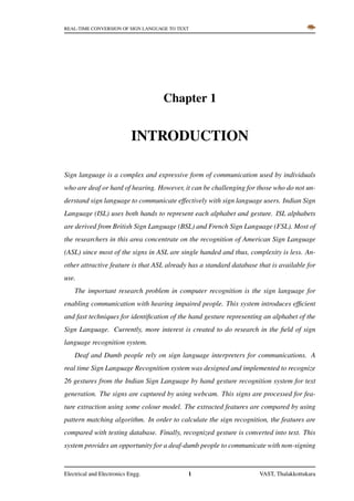 Isl Text Real time conversion of sign language to text and speech | PDF