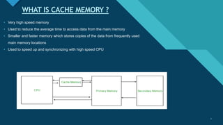 GRP13_CACHE MEMORY ORGANIZATION AND DIFFERENT CACHE MAPPING TECHNIQUES ...