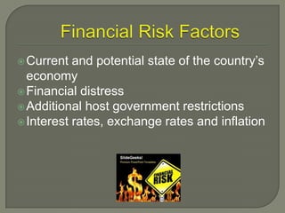 Country Finance Risk Grp15 country risk analysis | PPTX