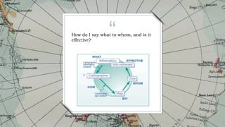 “
9
How do I say what to whom, and is it
effective?
 