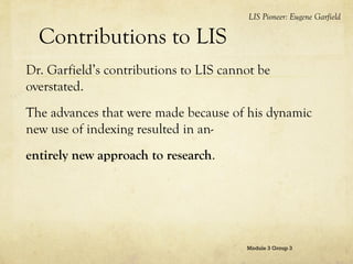 Science Garfield Eugene Garfield | PPS