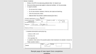 Sample page of case report form completion
guideline
 