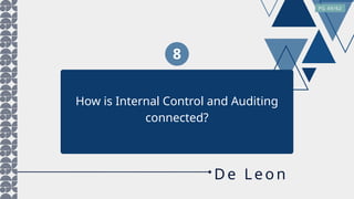 8
How is Internal Control and Auditing
connected?
PG 49/62
De Leo n
 
