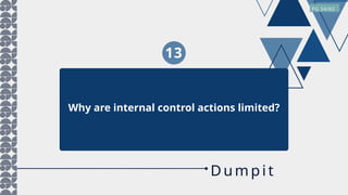 13
Why are internal control actions limited?
PG 54/62
Dum p it
 