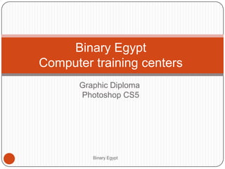 Binary Egypt
Computer training centers
       Graphic Diploma
       Photoshop CS5




          Binary Egypt
 