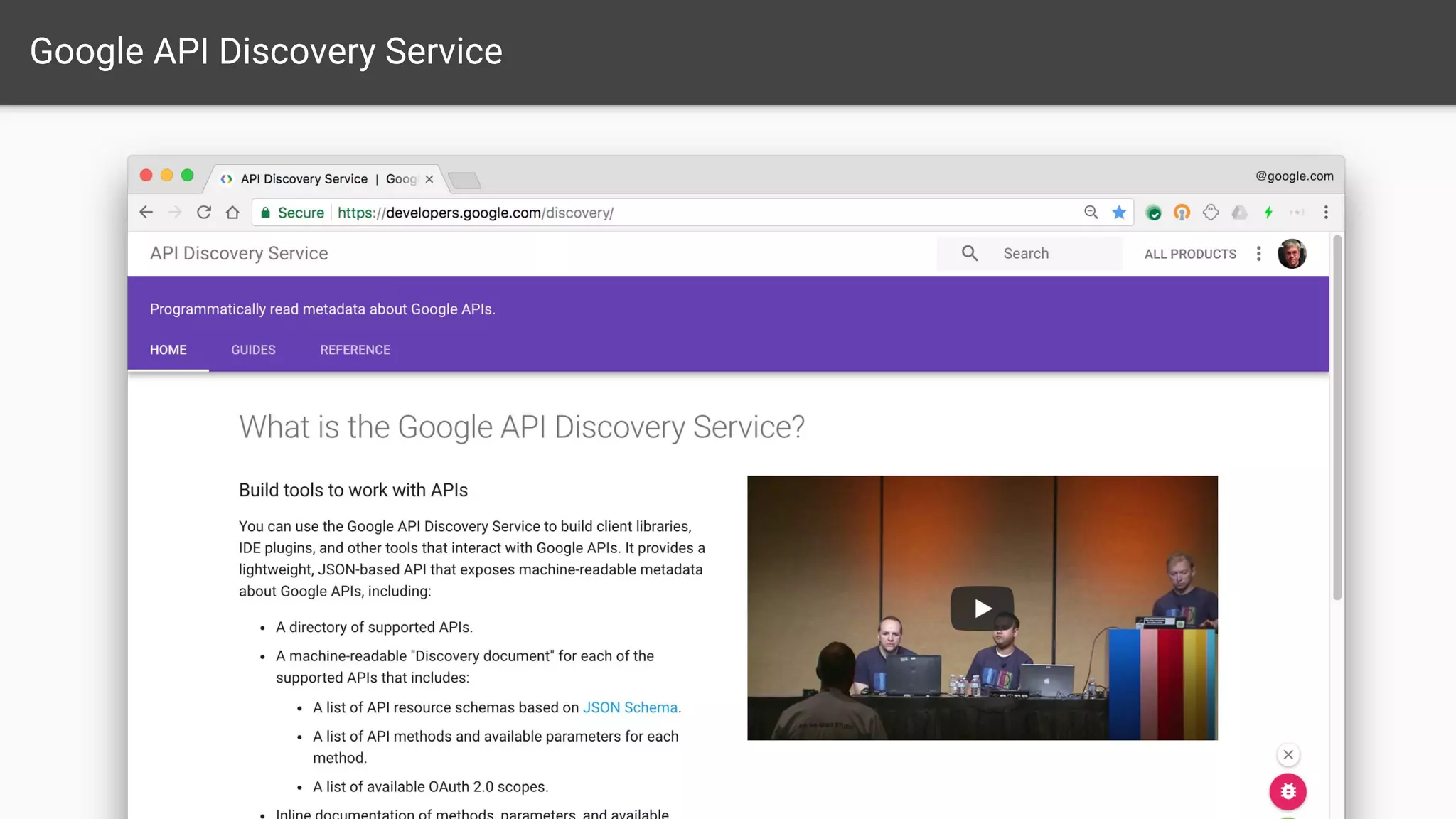 Google API Discovery Service
 