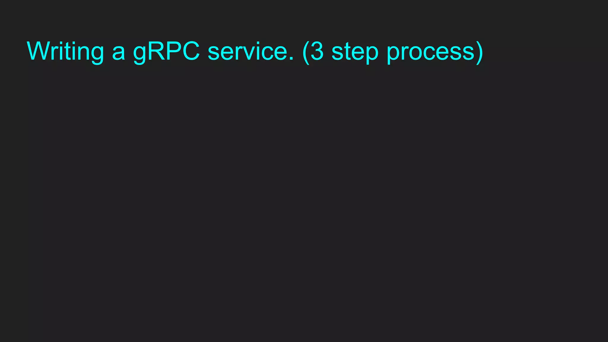 Writing a gRPC service. (3 step process)
 