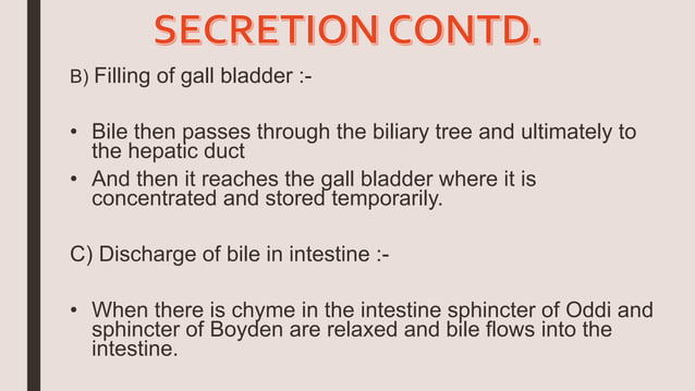 Functions,Secretion and Regulation of Bile | PPTX | Nutrition | Healthy ...