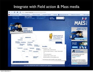 Integrate with Field action & Mass media




                                         37
mardi 6 décembre 11
 