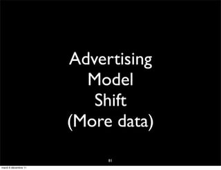 Advertising
                        Model
                         Shift
                      (More data)
                           81
mardi 6 décembre 11
 