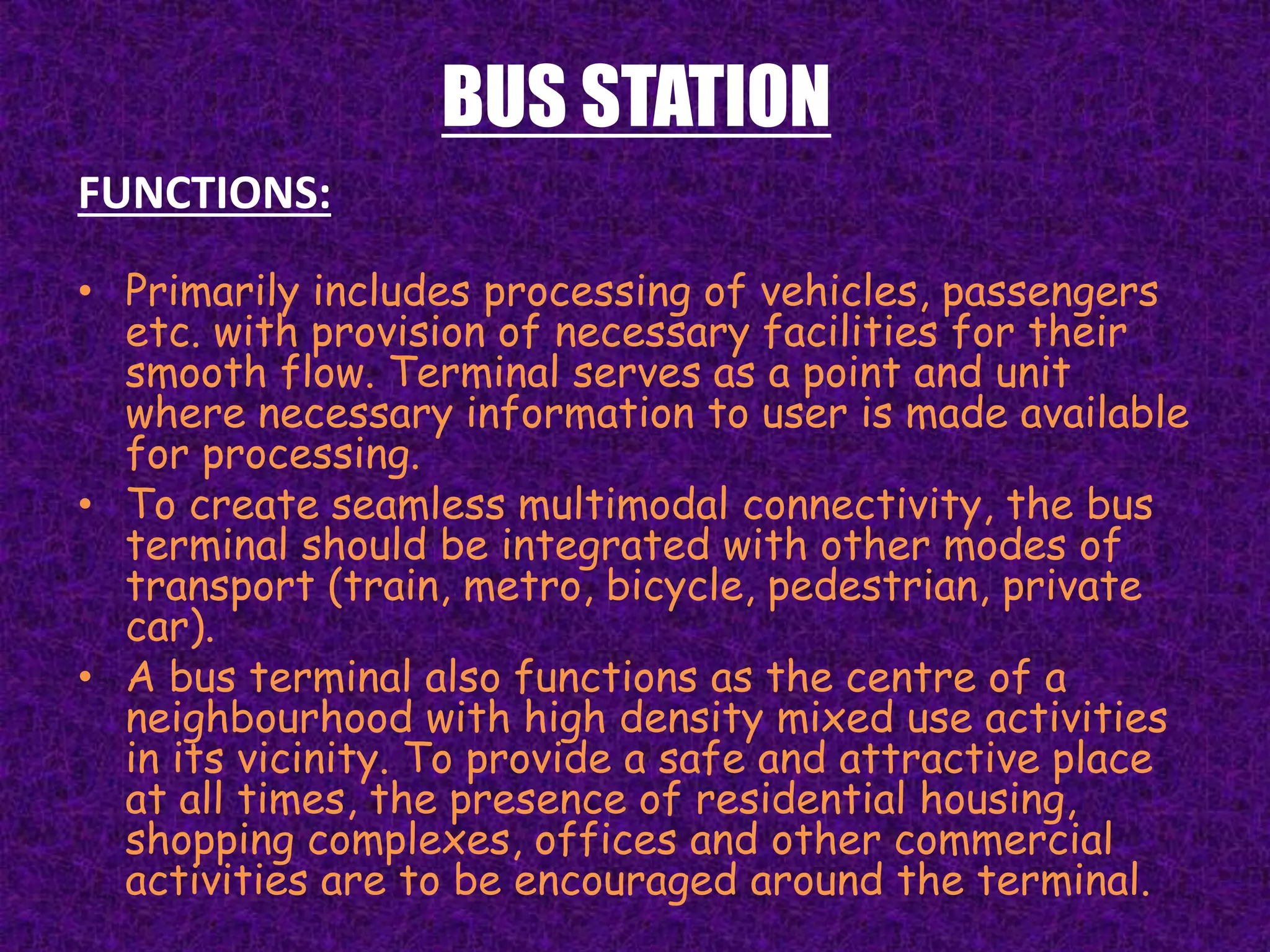 Planning principles of Bus Terminals and Logistics Parks | PPTX | Rail ... image.