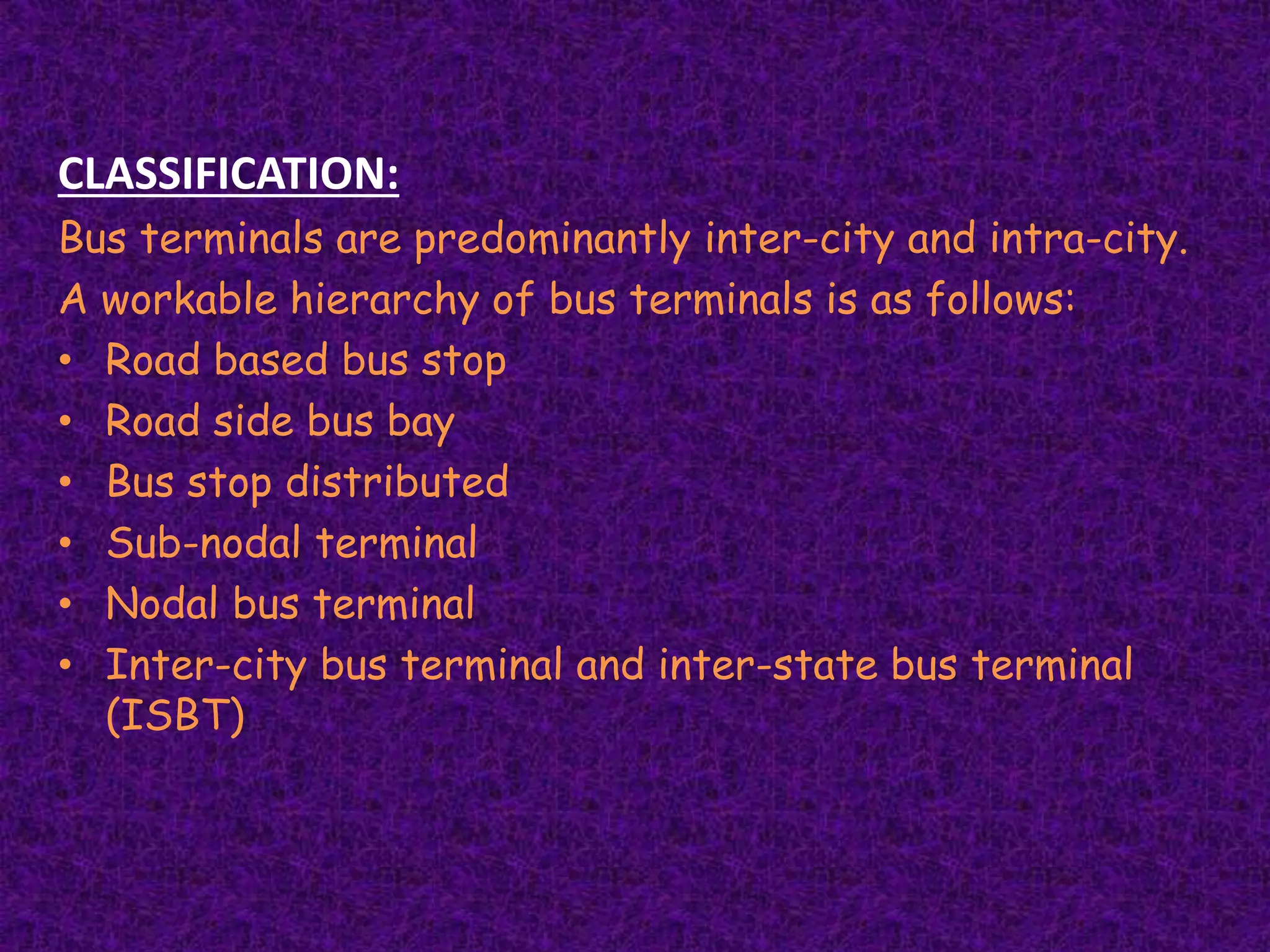 Planning principles of Bus Terminals and Logistics Parks | PPTX | Rail ...