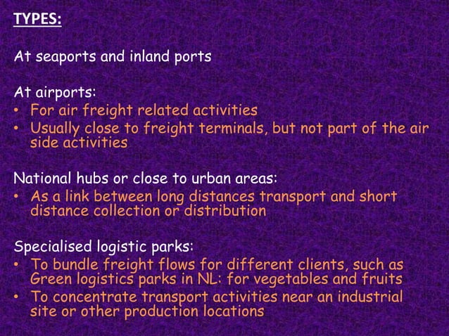 Planning principles of Bus Terminals and Logistics Parks | PPTX | Rail ...