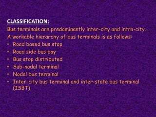Planning principles of Bus Terminals and Logistics Parks | PPTX | Rail ...