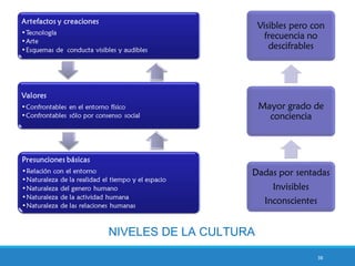38
NIVELES DE LA CULTURA
 