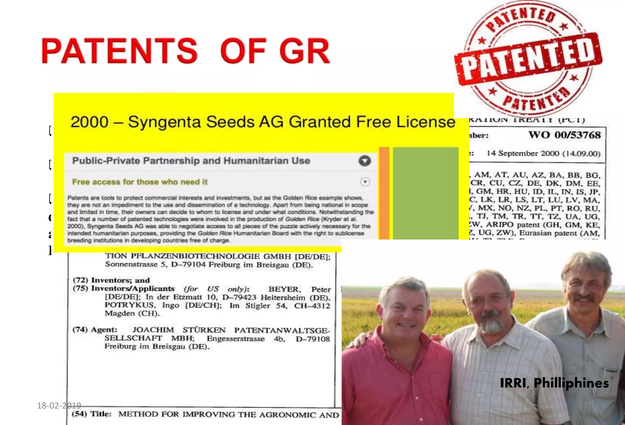 Golden rice , vit A enriched transgenic rice | PPTX