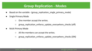 Group Replication in MySQL 8.0 ( A Walk Through ) | PPT