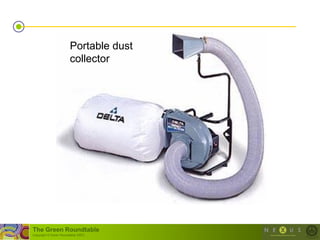 Portable dust
                         collector




The Green Roundtable
(copyright © Green Roundtable 2007)
 