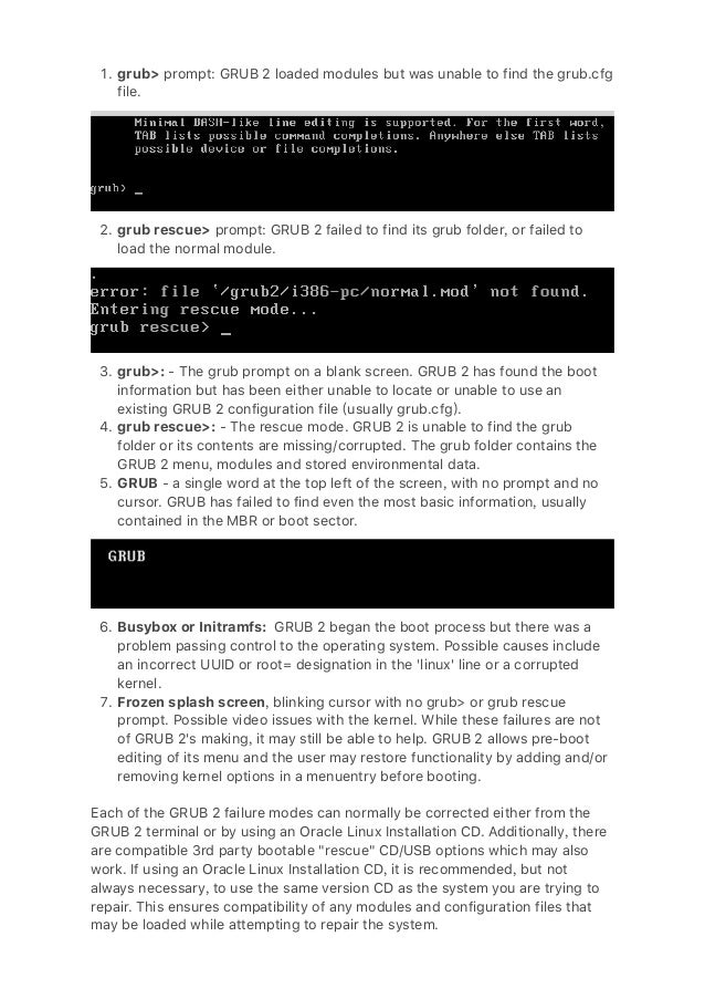 Grub2 And Troubleshootingol7bootproblems