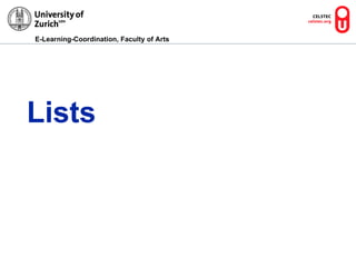 Lists 