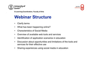 E-Learning-Coordination, Faculty of Arts



Webinar Structure
•  Clarify terms
•  What has been happening online?
•  Chara...