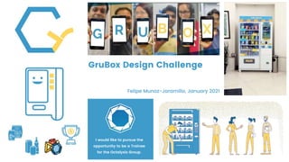 I would like to pursue the
opportunity to be a Trainee
for the Octalysis Group.
GruBox Design Challenge
Felipe Munoz-Jaramillo, January 2021
 