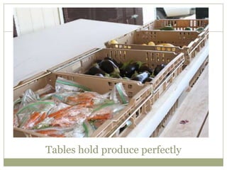 Tables hold produce perfectly
 