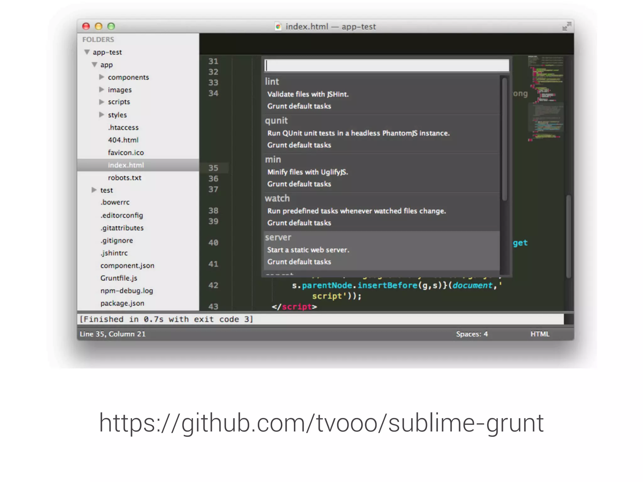https://github.com/tvooo/sublime-grunt 
 