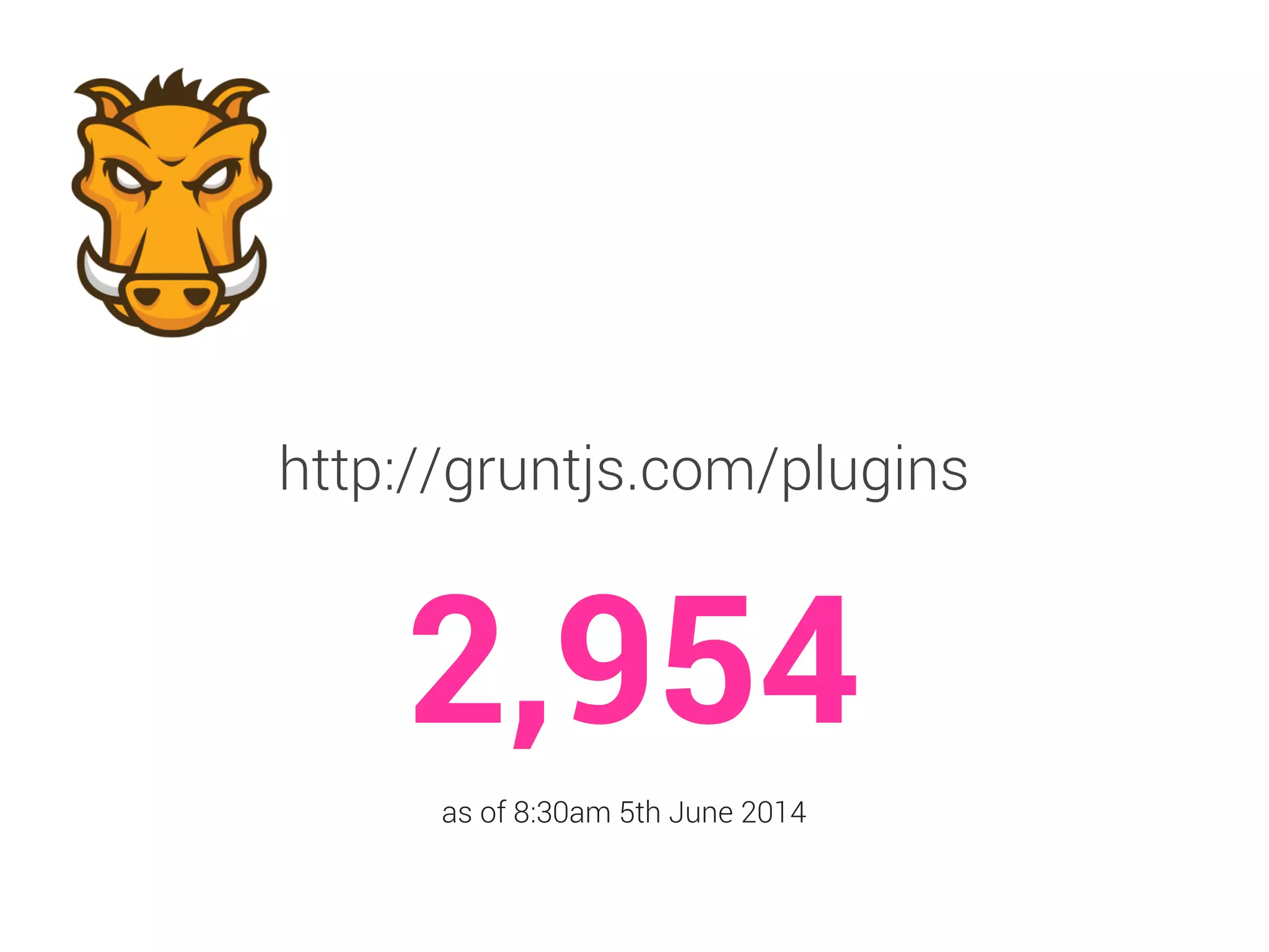 http://gruntjs.com/plugins 
2,954 
as of 8:30am 5th June 2014 
 