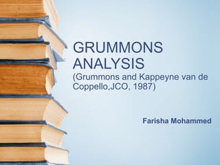 GRUMMONS
ANALYSIS
(Grummons and Kappeyne van de
Coppello,JCO, 1987)
Farisha Mohammed
 