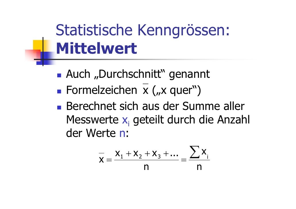 Grundbegriffe der statistik