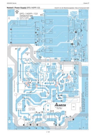 GRUNDIG Service	 Chassis TF
2 - 28
Netzteil / Power Supply DPS-145PP-133	 Ansicht von der Bestückungsseite / View of Component Side
 