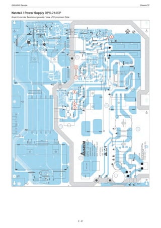 GRUNDIG Service	 Chassis TF
2 - 31
Netzteil / Power Supply DPS-214CP
Ansicht von der Bestückungsseite / View of Component Side
 