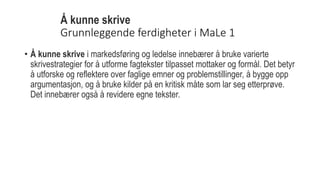 Grunnleggende ferdigheter markedsføring 1 UDIR | PPT