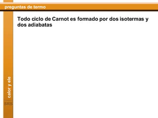 Todo ciclo de Carnot es formado por dos isotermas y dos adiabatas 