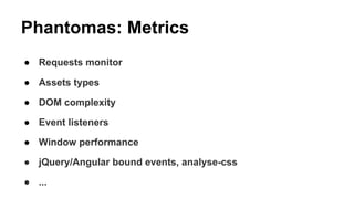 Performance
Reports
JSON
CSV
TAP
StatsDElasticSearch
Export Formats
 