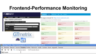 Grunt.js
Build tool like:
Rake, ant, maven, groovy, yeoman, …
Runs as npm
Easy JSON-Syntax
Supports in Continous Integration
 