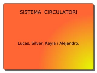 SISTEMA  CIRCULATORI Lucas, Silver, Keyla i Alejandro. 