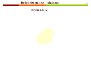 Redes rizomáticas – plásticas
Bruno (2012)
21
 
