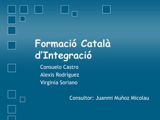 Formació Català  d’Integració Consuelo Castro Alexis Rodríguez Virginia Soriano Consultor: Juanmi Muñoz Micolau 