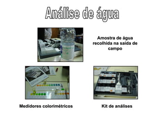 Análise de água Kit de análises Amostra de água recolhida na saída de campo Medidores colorimétricos  