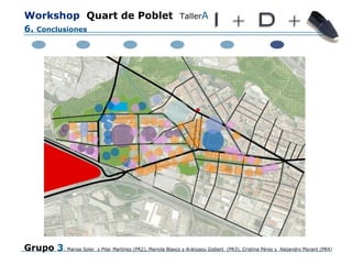 Workshop Quart de Poblet Taller A Grupo 3 : Marisa Soler y Pilar Martínez (PR2), Mariola Blasco y Aránzazu Gisbert (PR3), Cristina Pérez y Alejandro Morant (PR4) 6. Conclusiones