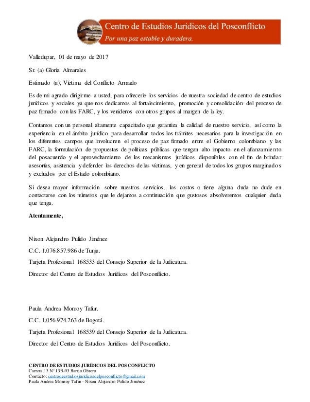 Carta De Presentacion Servicios Profesionales Independientes 134wezv5v847